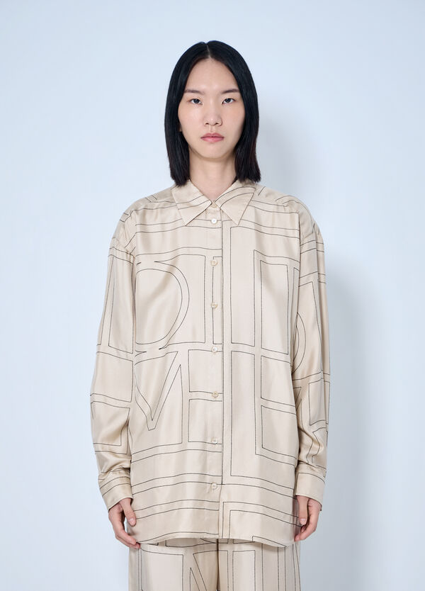 Toteme Classic Embroidered Shirt Cream tot0265012